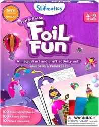 skillmatics art & craft activity - foil fun unicorns & princesses, no mess art for kids, craft kits & supplies, diy