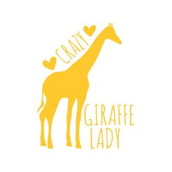 Crazy Giraffe Lady Funny Animal Yellow Giraffe Svg