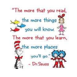 the more that you read dr seuss svg, dr seuss svg, cat in the hat svg, thing 1 thing 2 svg, dr seuss quotes, dr seuss bo