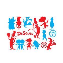 dr seuss thing 1 thing 2 svg bundle, dr seuss svg, cat in the hat svg, thing 1 thing 2 svg, dr seuss quotes, dr seuss bo