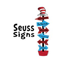 dr seuss signs svg, dr seuss svg, cat in the hat svg, reading svg, seuss signs svg, thing 1 thing 2 svg, dr seuss abc sv