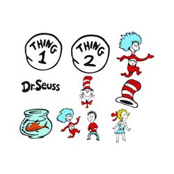 dr seuss thing 1 thing 2 svg, trending svg, dr seuss svg, thing svg, cat in hat svg, catinthehat svg, thelorax svg, dr s