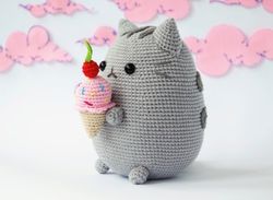 pusheen with ice cream