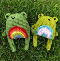 crochet pride frog