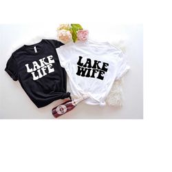 lake life lake wife wavy, retro batch shirts, bachelorette party shirts, lake house party, bachelorette t-shirt, retro b