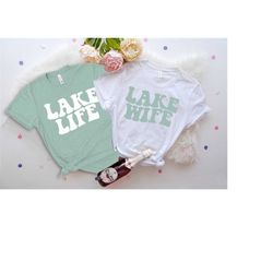 lake life lake wife wavy, retro batch shirts, bachelorette party shirts, lake house party, bachelorette t-shirt, retro b