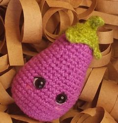 tiny eggplant amigurumi