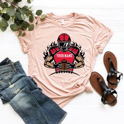 customized football shirt, your name football, football shirt, game day shirt, football season tee, football graphic tee