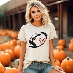 comfort colors shirt football shirt, football t-shirt, football heart shirt, game day shirt, cute football shirt, footba