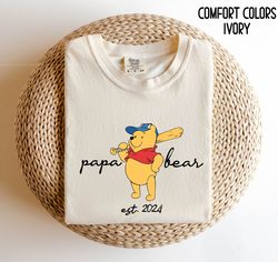 personalized papa bear winnie the pooh t-shirt , papa est shirt , papa bear gift for pooh papa ,