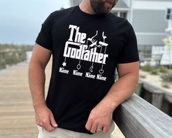 custom godfather shirt, godfather gift, personalized kids name godfather tshirt for new godfather, godfather christ
