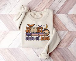 spooky state of mind sweatshirt, halloween shirt, spooky season shirt, cute spooky shirts for women, spooky vibes shirt,