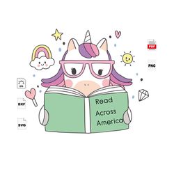 read across america unicron, trending svg, reading day svg, unicorn svg, unicorn across america svg, unicorn gift, readi