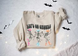 lets go ghouls sweatshirt, halloween hoodie, retro fall shirt, fall sweatshirt, ghost hoodie, halloween gift