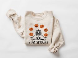 pumpkin halloween sweatshirt, skeleton halloween shirt, pumpkin shirt, fall sweatshirt for women,halloween gift for woma