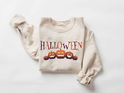 pumpkin sweatshirt, pumpkin sweater,halloween gift for woman, halloween crewneck sweatshirt, halloween sweater, spooky s