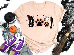 cat paws boo shirt, halloween paws shirt, cat mom halloween boo shirt, spooky season cat boo shirts, trick or treat cat