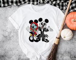 disney nightmare before christmas sweatshirt, mickey minnie halloween sweatshirt, mickey jack minnie sally halloween shi