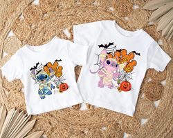 disney stitch and angel mummy halloween costume shirt, lilo and stitch halloween shirt, disneyland halloween family matc