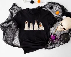ghost dogs halloween shirt, halloween shirts, ghost shirt, halloween dog shirt, ghost dog shirt, 2024 happy halloween, r