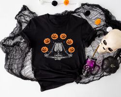pumpkin halloween shirt, skeleton halloween shirt, dancing skeleton shirt, spooky season skeleton t-shirt, spooky vibes
