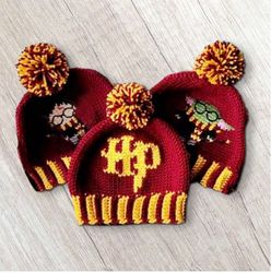 3x potter head beanies  amigurumi pdf pattern toys patterns