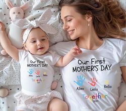 our first mothers day together shirt, family name shirt, mommy and me