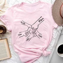 personalized hands momgrandma and childs shirt, mothers day shirt