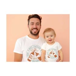 matching father's day shirt, funny our first fathers day shirt, father's day gift ideas, dad shirts, matching father bab