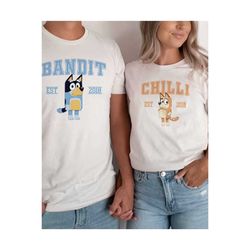 bandit and chilli sweatshirt, tshirt, hoodie bluey shirt, bluey chili shirt, bluey birthday party, bluey birthday shirt,