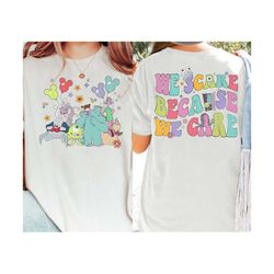 retro 2sided disney monster inc shirt we scare because we care mickey balloons tshirt magic kingdom tee disneyla, disney