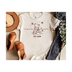 pooh bear and honey pot shirt custom disney winnie the pooh mama bear tshirt personalized mother's day tee disney, disne