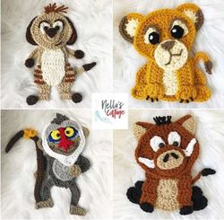 lion and friends  amigurumi pdf pattern toys patterns