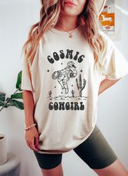 cosmic cowgirl oversized shirt, vintage shirt, cowboy shirt