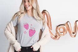 strawberry shirt, cute fruit shirt, botanical shirt, strawberry tee, cute strawberry shirt, valentine gift, strawberry l