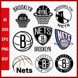 bundle 44 files brooklyn nets basketball team, brooklyn nets svg, net svg, nba teams svg, nba svg, png, dxf, eps