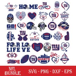 bundle new york giants svg, logo new york giants svg, nfl svg, sport svg, png dxf eps file