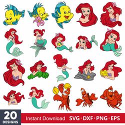 the little mermaid svg bundle, little mermaid svg, disney svg, little mermaid cricut.