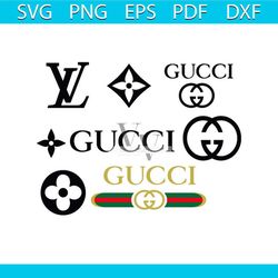 gucci louis vuitton logo bundle svg, brand svg, gucci svg, louis vuitton svg, louis vuitton logo svg, fashion logo svg