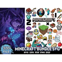 300 minecraft bundle svg, minecraft svg, game svg