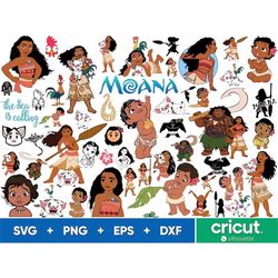 moana svg bundle, moana svg files for cricut, baby moana png, princess svg for shirts, birthday girl svg cut files, moan