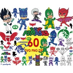 pj mask svg bundles, catboy owlette gekko pj masks svg, pj masks svg, superhero svg