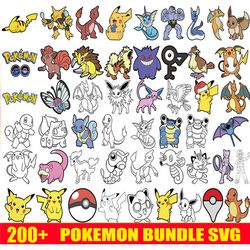 100 pokemon bundle svg, cartoon svg, pokemon svg, pokemon clipart, cartoon svg, pokemon svg, pokemon clipart, pokemon