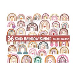 36 boho rainbow svg bundle,rainbows svg cut file,boho rainbow svg,boho rainbow clipart,rainbow cricut file,pastel rainbo