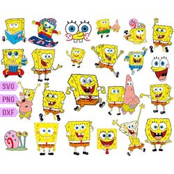 spongebob svg bundle, spongebob svg, plankton, squidward, garry, patr, mrcrabs