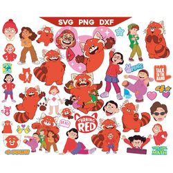 turning red svg bundle, turning red svg, red panda svg digital file