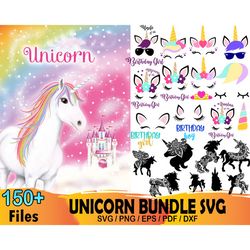150 unicorn bundle svg, unicorn svg, animal svg, bow unicorn svg, cute svg, cute unicorn svg, funny unicorn svg
