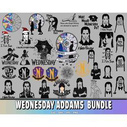wednesday addams svg bundle - wednesday addams svg, eps, png, dxf for cricut, silhouette, digital download