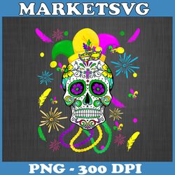 sugar skull carnival mask jester hat png, mardi gras gifts png, mardi gras jester skull png, mardi skeleton png