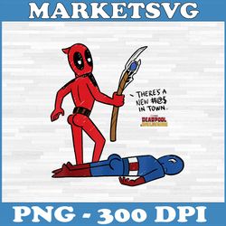 marvel deadpool and wolverine captain america png, there's a new in town png, digital file, png high quality